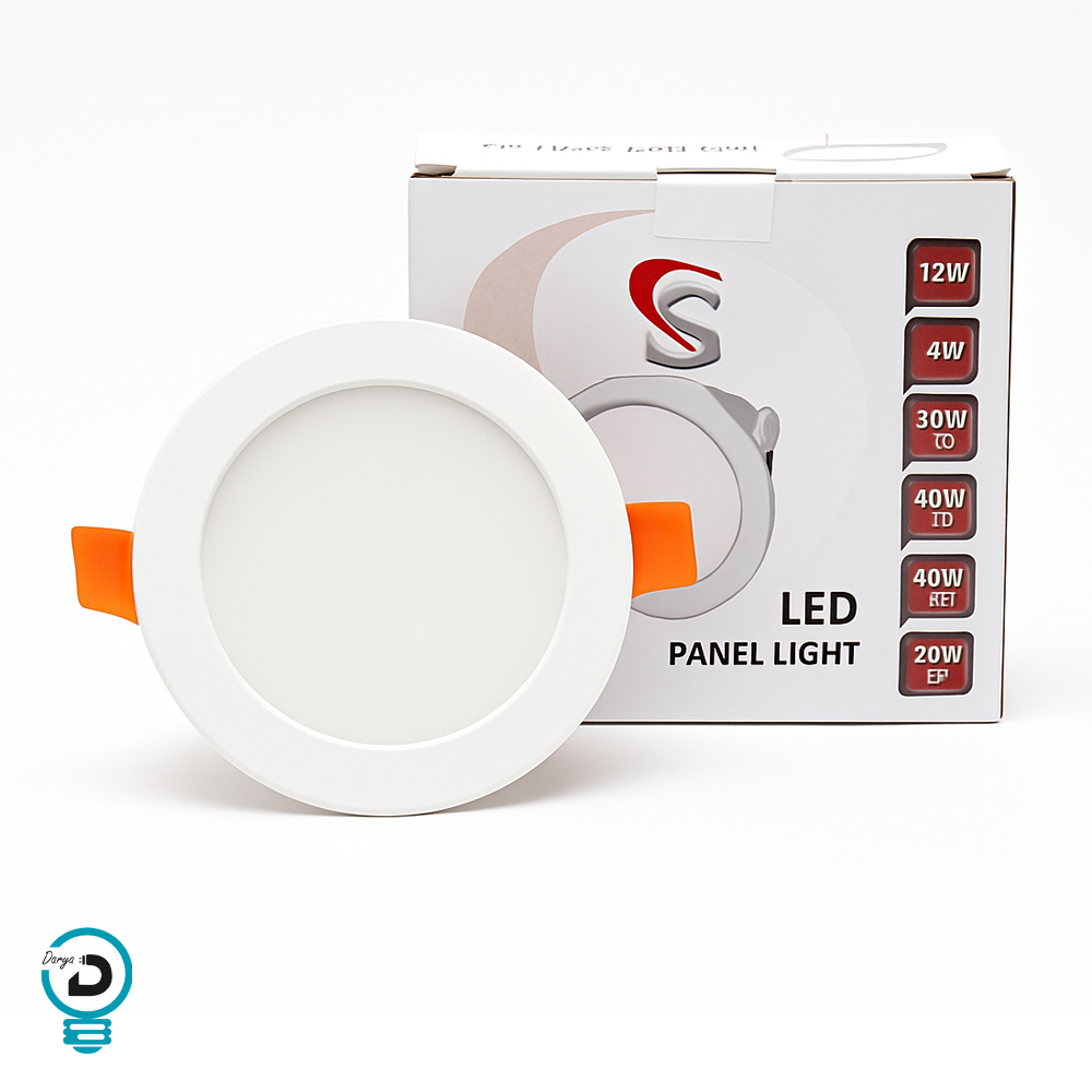 پنل هالوژن LED گرد توکار با برش 10 سانت و بدنه آلومینیومی